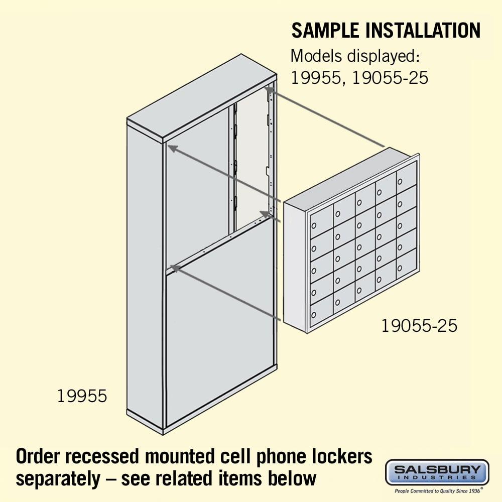 Free-Standing Enclosure for #19158-25 - Recessed Mounted Cell Phone Lockers - Aluminum by Salsbury