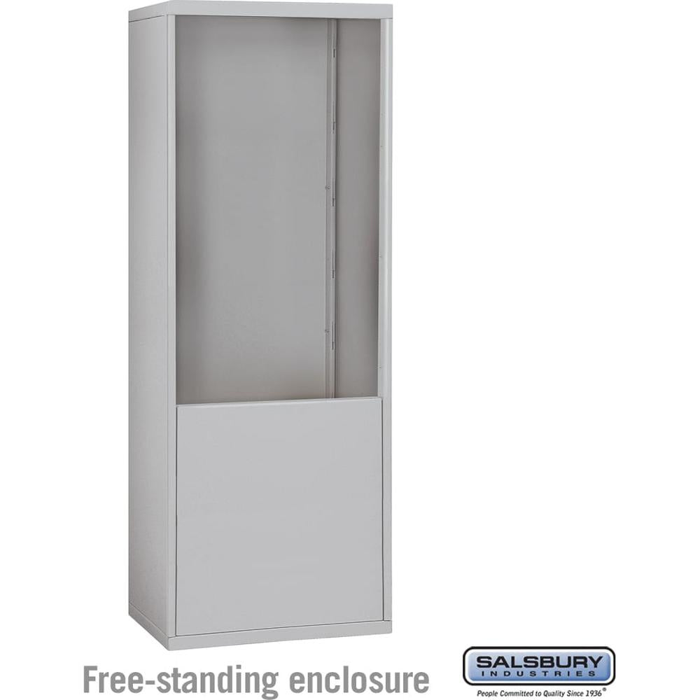 Free-Standing Enclosure for #19178-24 and #19178-28 - Recessed Mounted Cell Phone Lockers - Aluminum by Salsbury