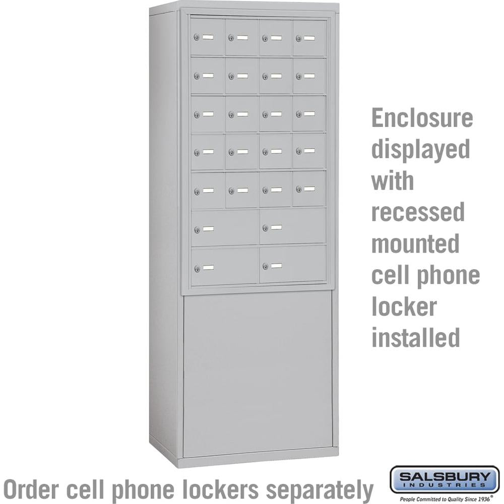 Free-Standing Enclosure for #19178-24 and #19178-28 - Recessed Mounted Cell Phone Lockers - Aluminum by Salsbury