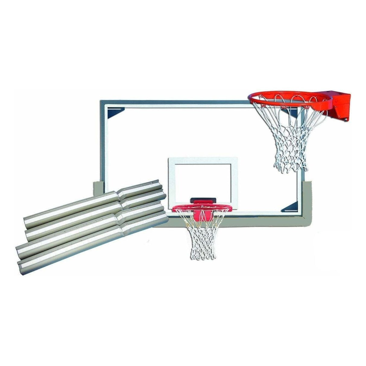 Gared 42" x 72" Gymnasium Basketball Glass Backboard Package PKLXP10PS