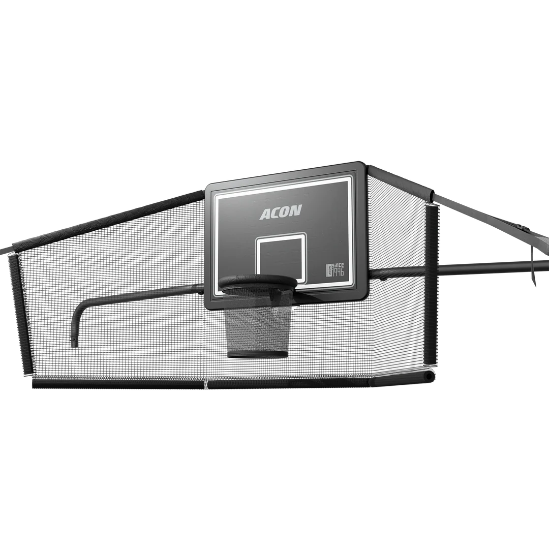 ACON X Basketball Hoop with Back Net for 17ft Rectangular Trampoline