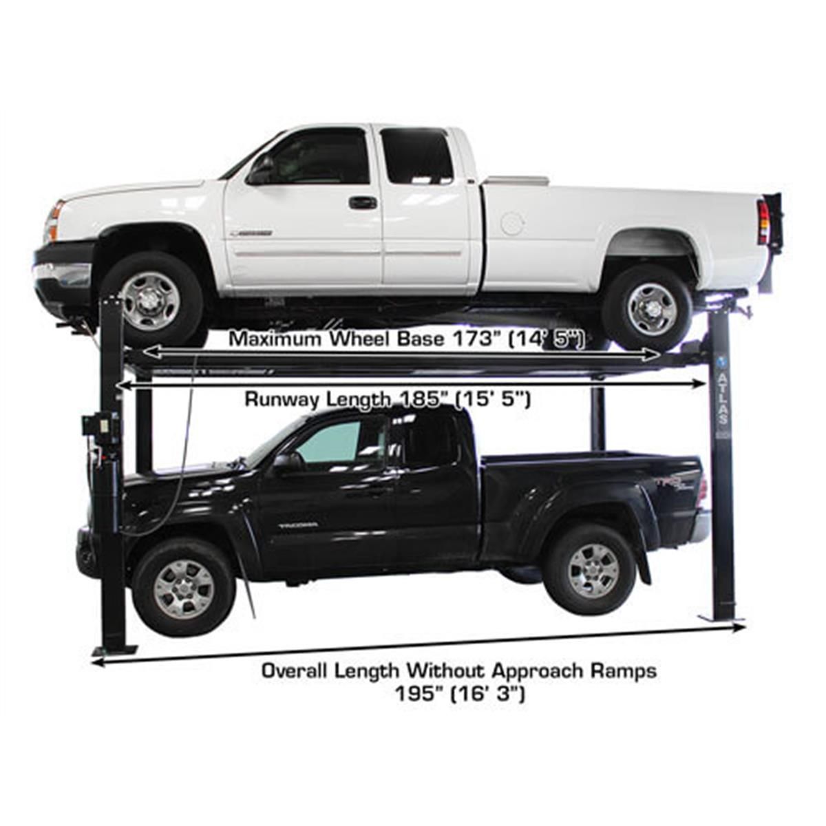 Atlas Garage PRO8000EXT-L 8,000 lb Extra Tall/Extra Long 4-Post Lift