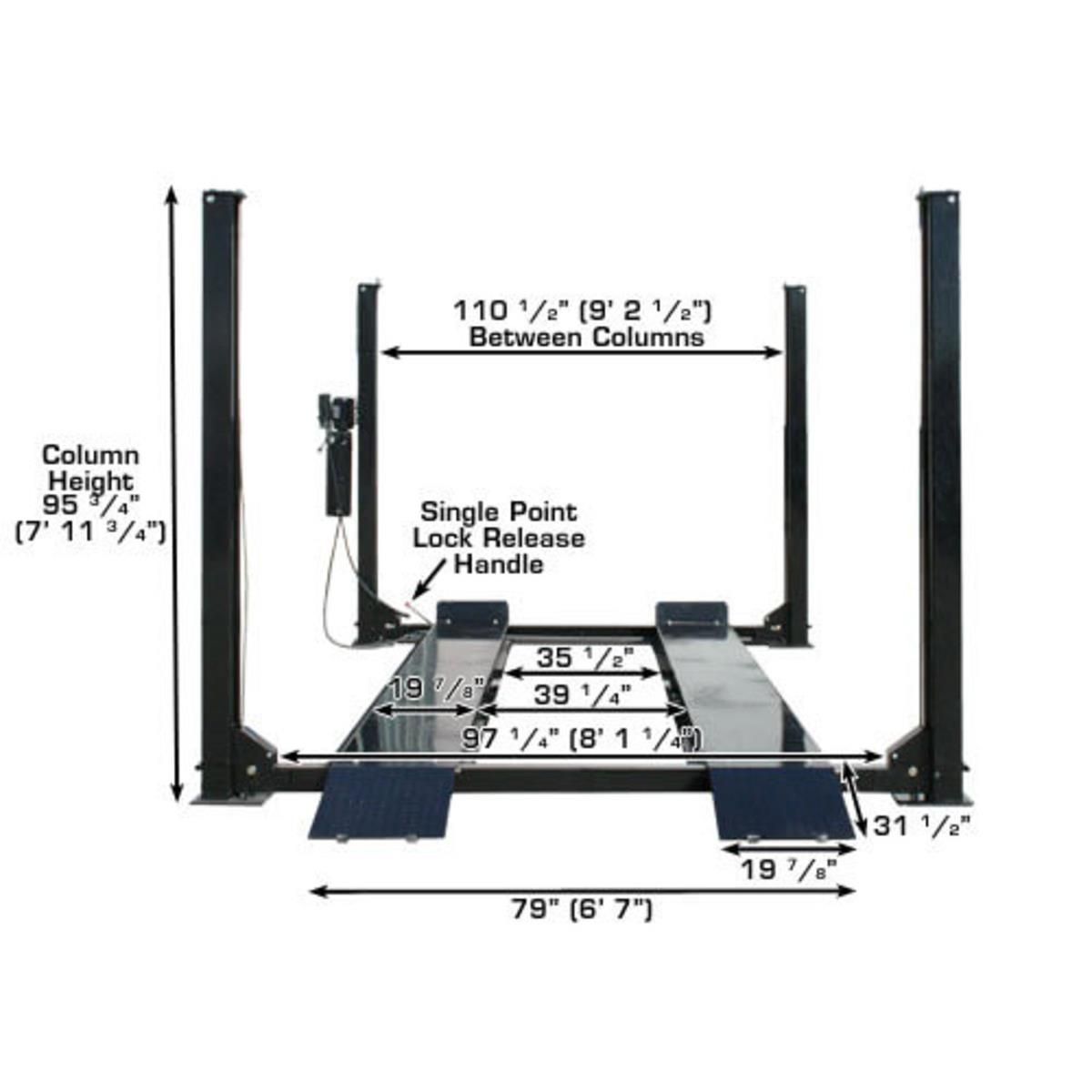 Atlas Garage PRO9000 9,000 lb 4-Post Lift