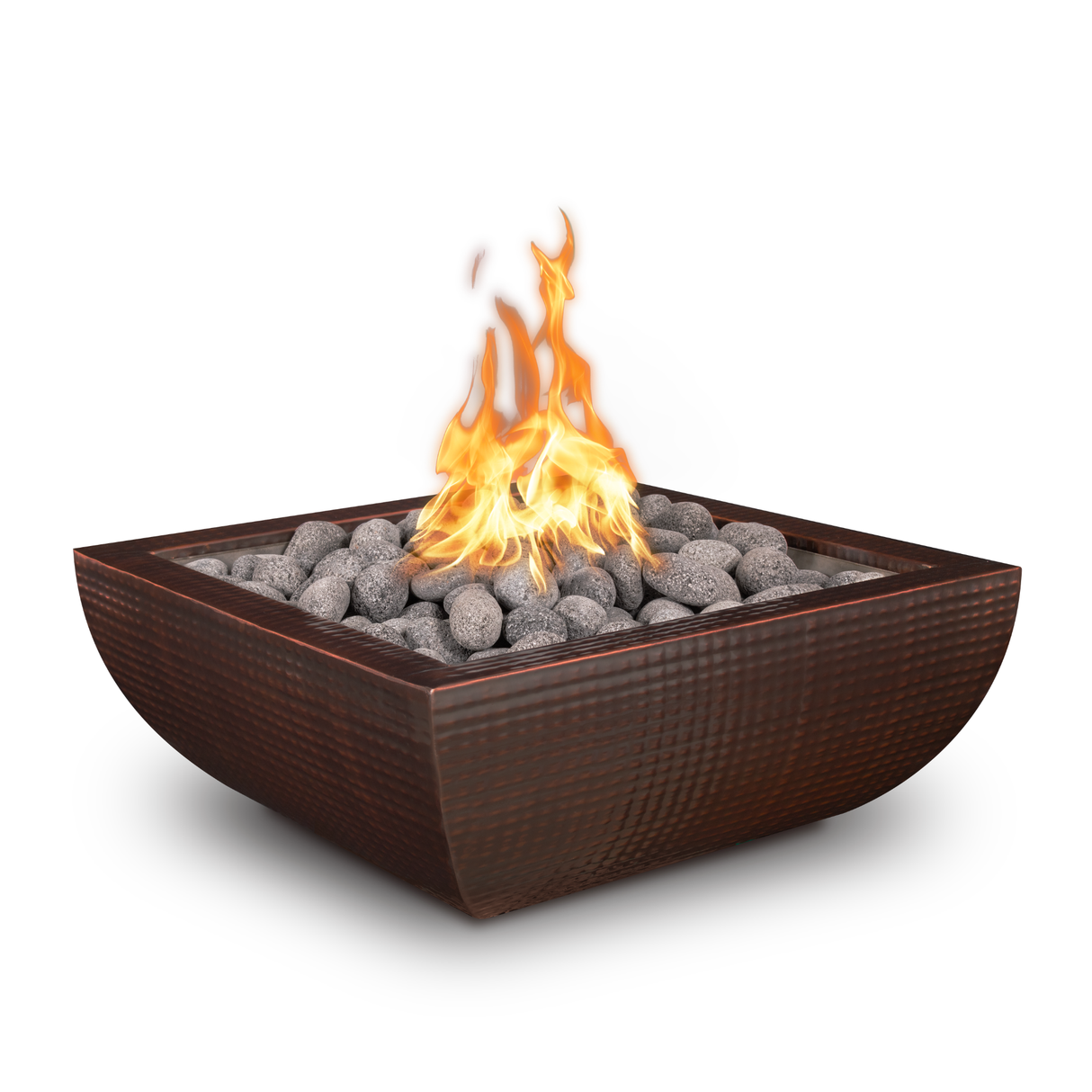The Outdoor Plus Avalon Hammered Copper Fire Bowl plus Free Cover