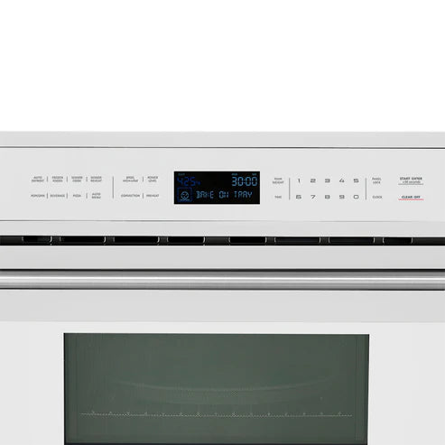 FORNO Espresso Oliena 30" 1.6 cu. ft. Built-In Microwave Oven in White with Antique Brass Handles, FMWDR3093-30WHT