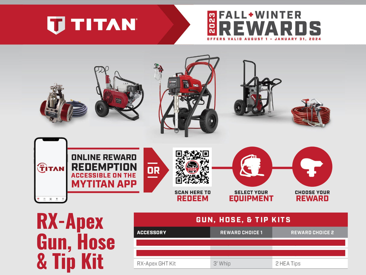 Titan RX-APEX FILTERED GHT HEA 0538077 GUN, HOSE AND TIP KIT