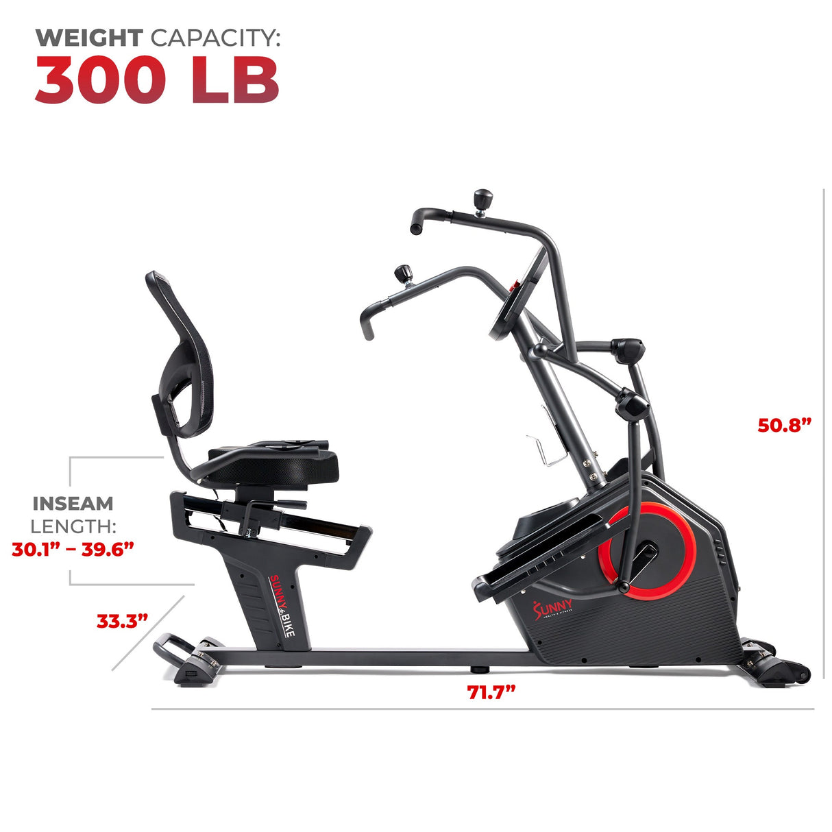 Sunny Health Fitness Premium Smart Programmable Electro-Magnetic Resistance Recumbent Elliptical Cross Trainer