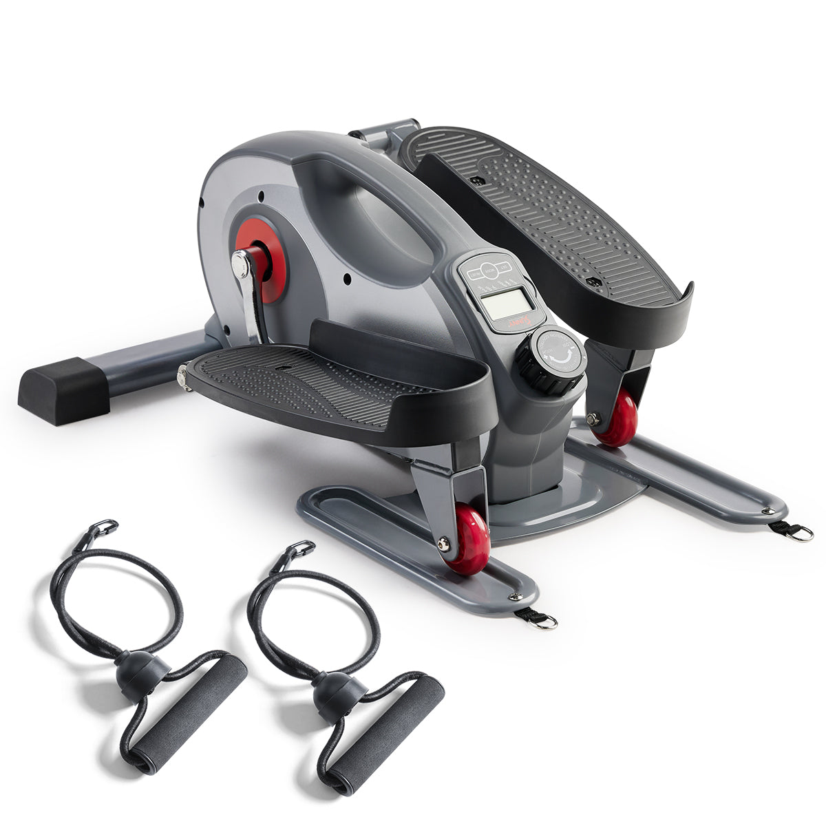 Sunny Health & Fitness Smart Stand/Sit Mini Elliptical Exercise Trainer with Resistance Bands