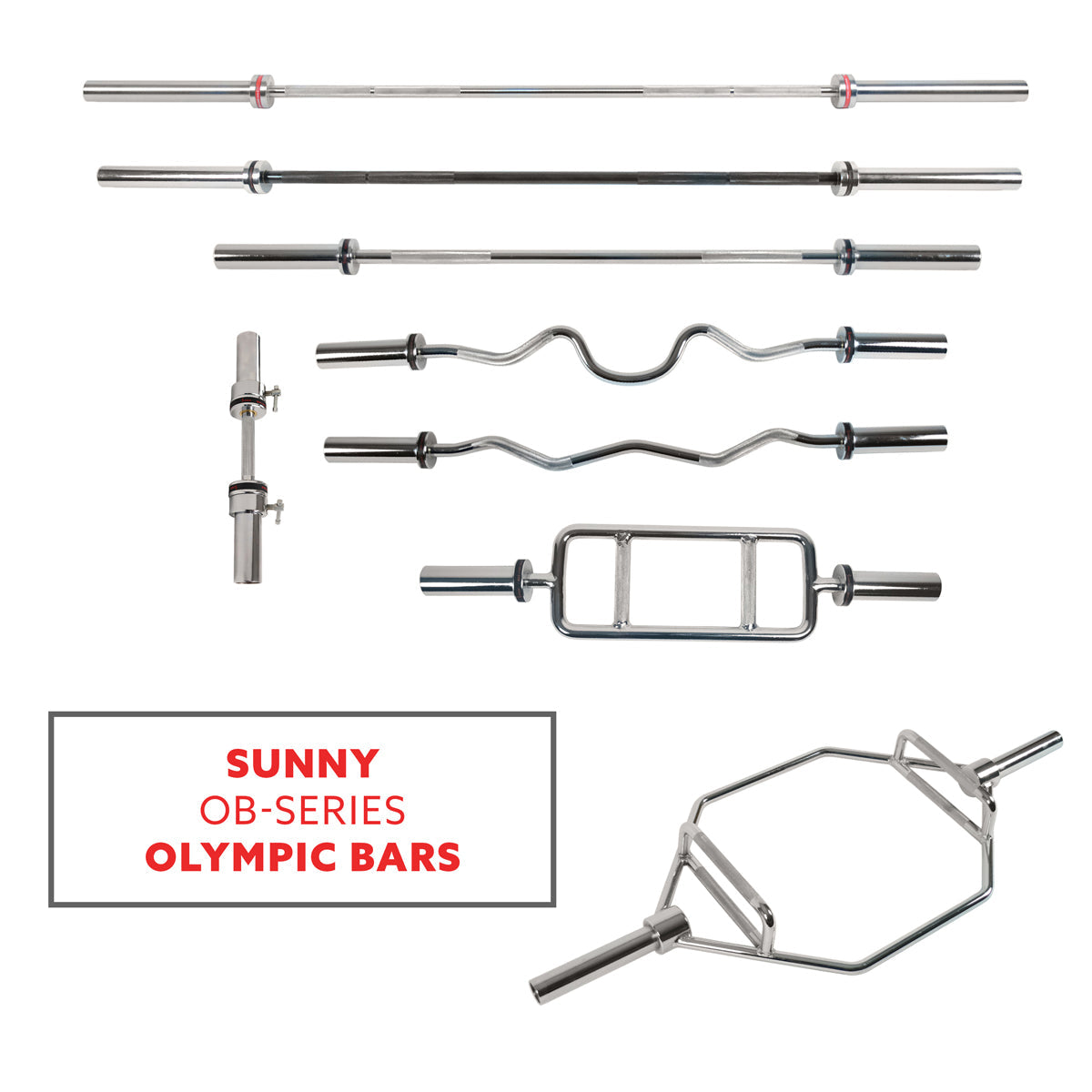 Sunny Health & Fitness Strength Training Olympic Hex Bar | Sunny Strength™
