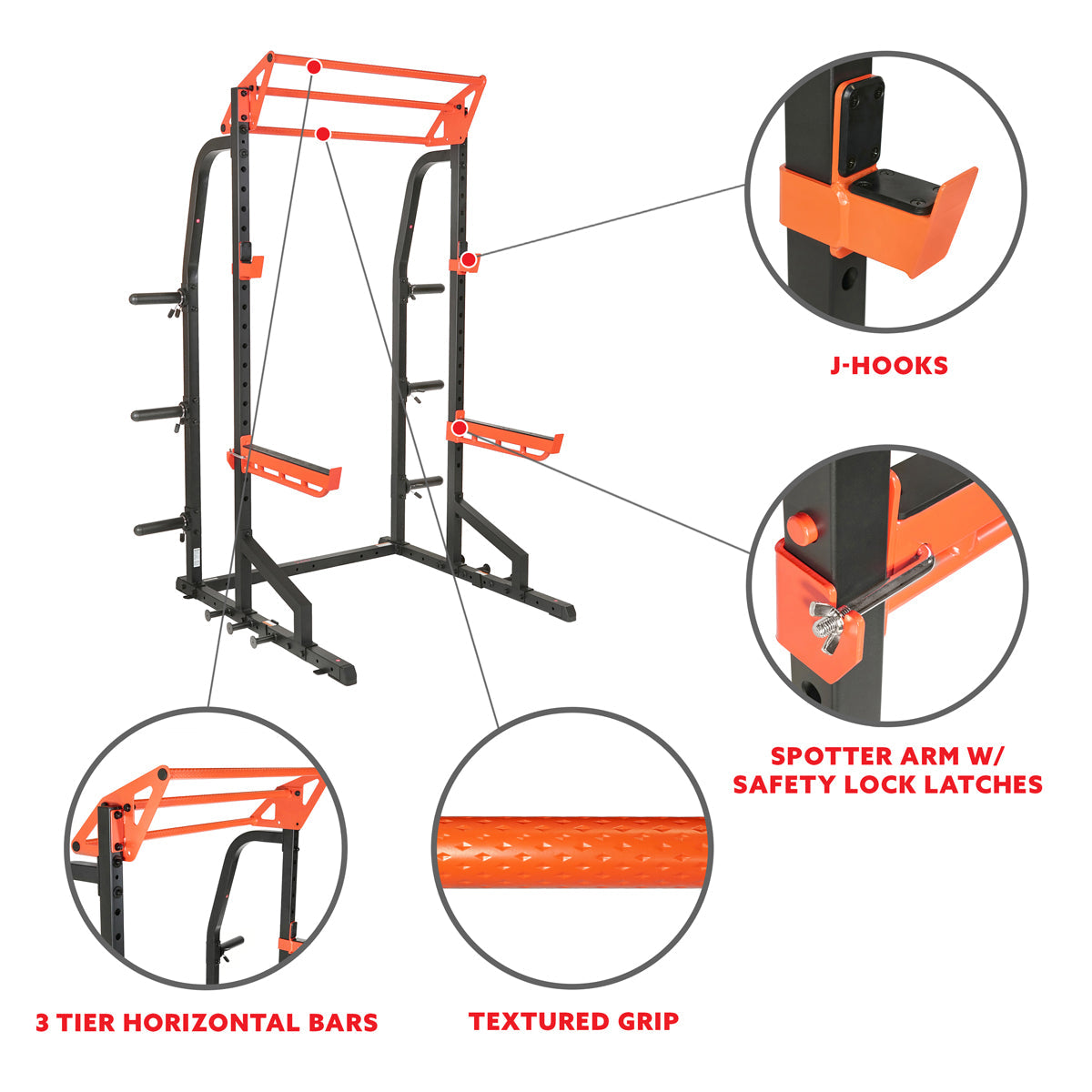 Sunny Health & Fitness Power Zone Premium Heavy Duty Multifunction Squat Power Rack