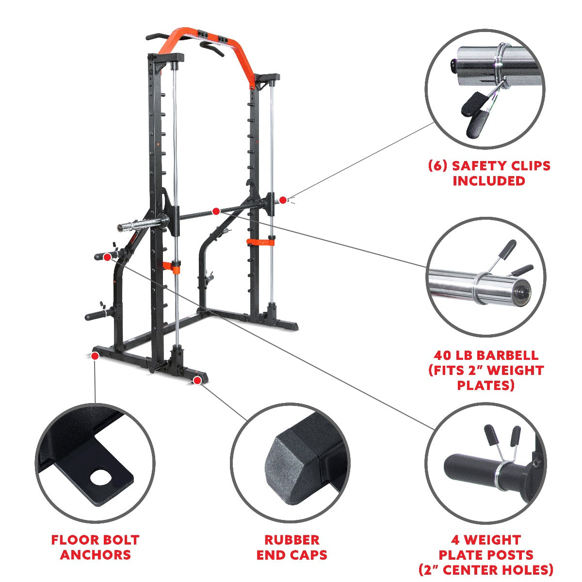 Sunny Health &Fitness Premium Home Use Strength Training Smith Machine