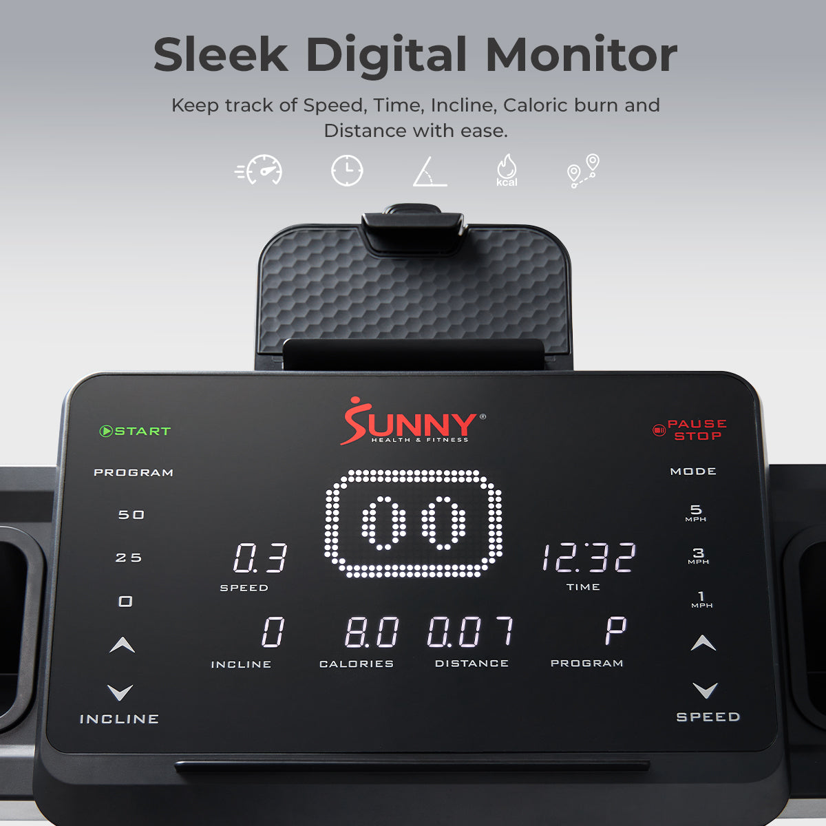 Sunny Health & Fitness Commercial Level Ultimate Incline Decline Treadmill