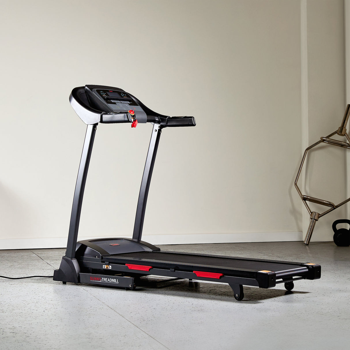 Sunny Health& Fitness Premium Folding Auto-Incline Smart Treadmill with Exclusive SunnyFit® App Enhanced Bluetooth Connectivity