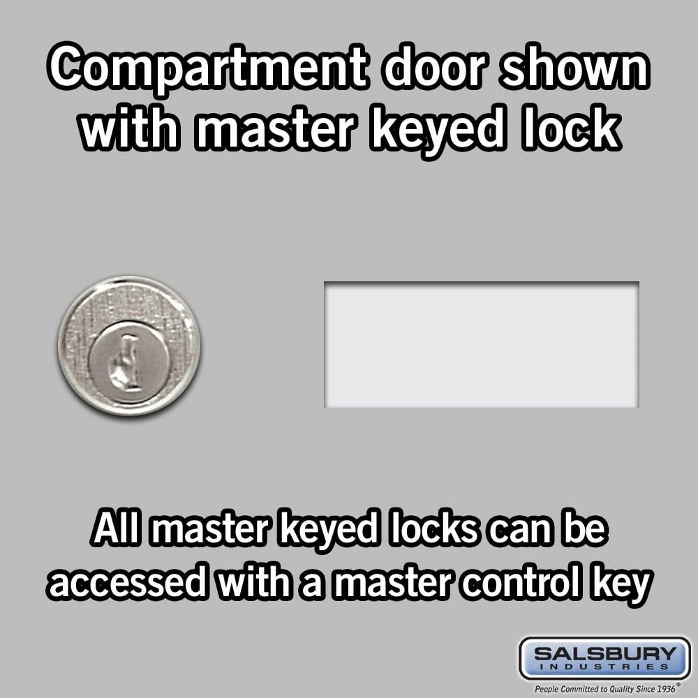 Surface Mounted Cell Phone Locker with 20 A Doors (19 usable) 4 B Doors in Aluminum - Keyed Locks by Salsbury