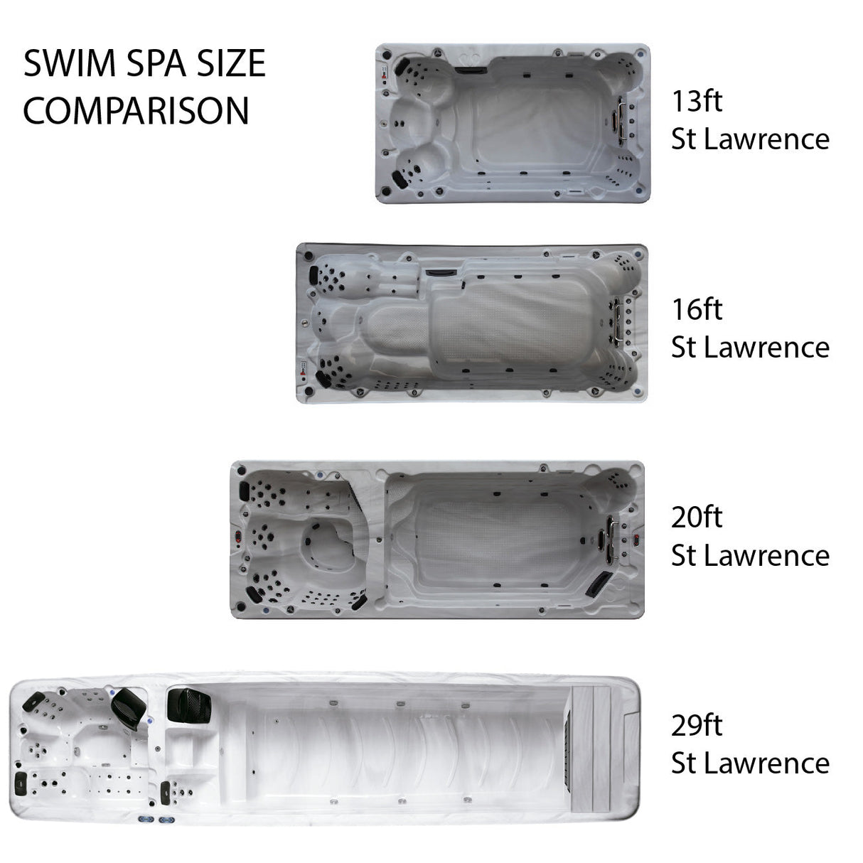 Canadian Spa Co. St. Lawrence 16 ft. GL 15 Person 72 Jet Swim Spa