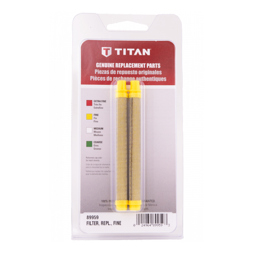 Titan 0089959 Fine 100 Mesh Yellow Airless Spray Gun Filter (2pk)