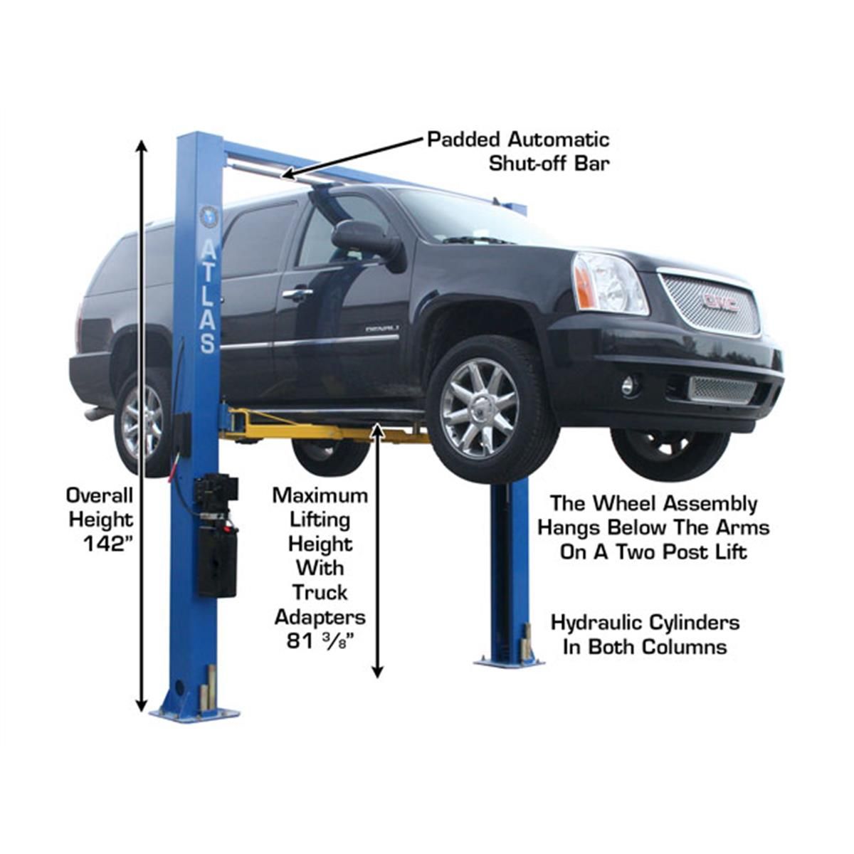 Atlas 9OHSC 9,000 lb Overhead 2-Post Lift