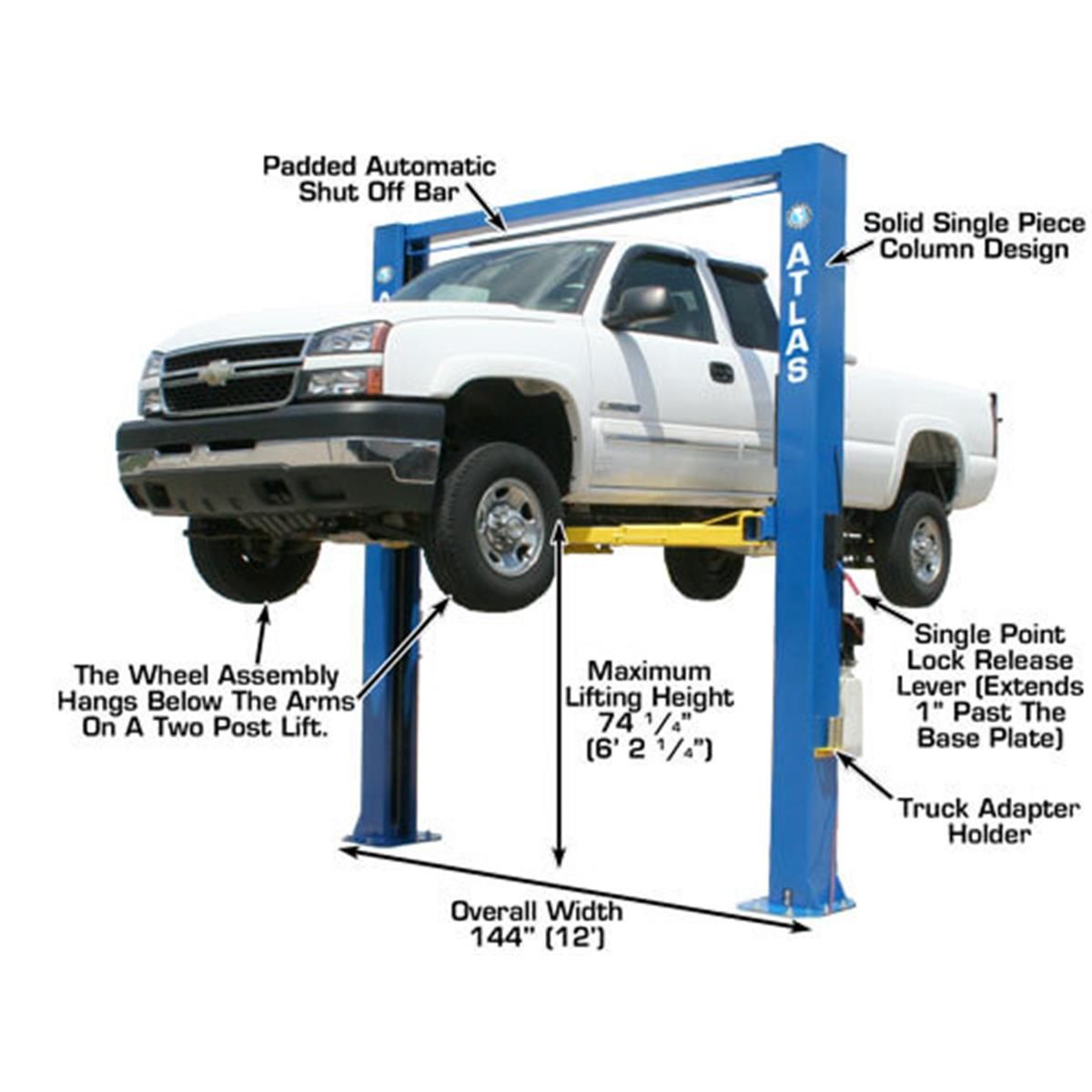 Atlas OHX10000X 10,000 lb Extra Tall 2-Post Lift
