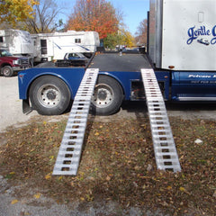 12' L X 12" W Aluminum Folding Smart Car Trailer Ramps, Plate End, Stub Foot - 2,000 lb. Per Axle
