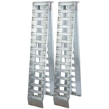 12' L X 12" W Aluminum Folding Smart Car Trailer Ramps, Plate End, Stub Foot - 2,000 lb. Per Axle