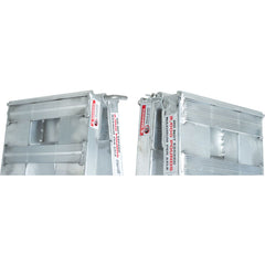 12' L X 12" W Aluminum Folding Smart Car Trailer Ramps, Plate End, Stub Foot - 2,000 lb. Per Axle