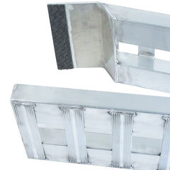 12' L X 12" W Aluminum Folding Smart Car Trailer Ramps, Plate End, Stub Foot - 2,000 lb. Per Axle