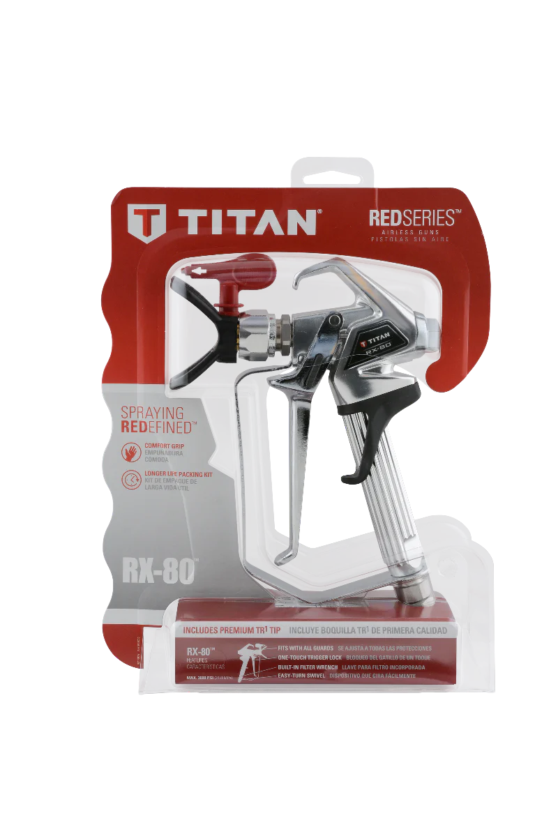 Titan 538005 RX-80 Four-Finger Airless Paint Spray Gun w/TR1 Tip