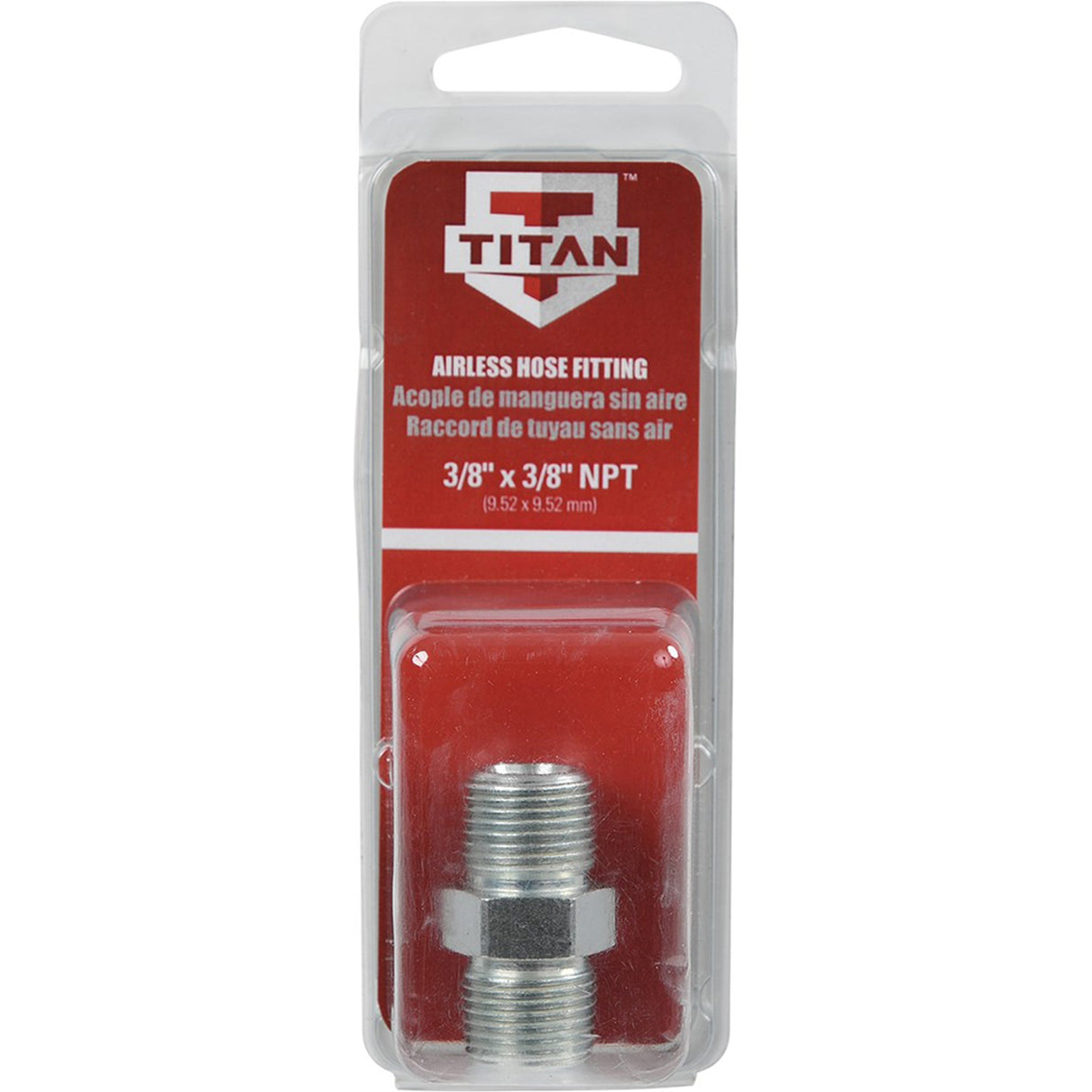Titan 550066 3/8" NPT Male x 3/8" NPT Male Hose to Hose Coupling