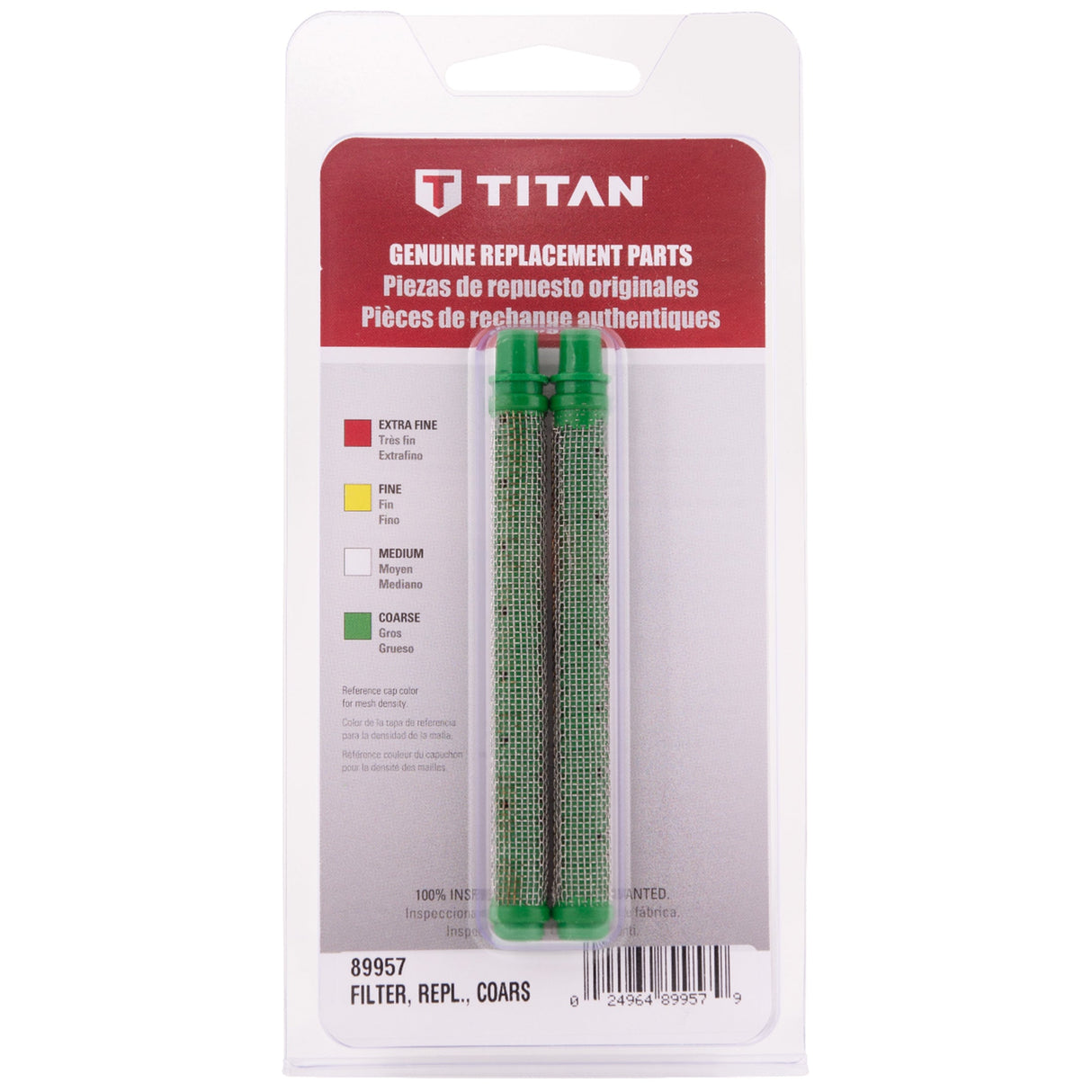 Titan 0089957 Coarse 30 Mesh Green Airless Spray Gun Filter (2pk)