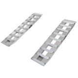 12" W Aluminum Car Trailer Ramps, Hook & Plate Hybrid End, Knife Foot - 3,000 lb. Per Axle