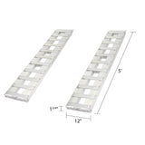 12" W Aluminum Car Trailer Ramps, Hook & Plate Hybrid End, Knife Foot - 3,000 lb. Per Axle