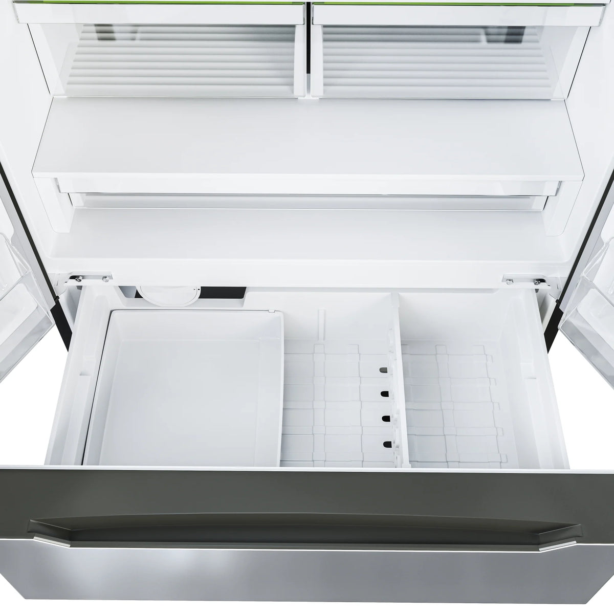 KoolMore 22.5 Cu. ft. French Door Refrigerator, Deep Freezer, 4 Door Stainless-Steel Fridge