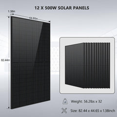 Sungold Power Hybrid Solar Kit 7.6KW 48V Split Phase 15.36KWH Lithium Battery 12 X 500 Watt Solar Panel SGH-7.6N3E