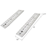 6' L X 15" W Aluminum Car Trailer Ramps, Hook End, Knife Foot - 4,000 lb. Per Axle