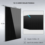 Sungold Power Hybrid Solar Kit 11.4KW 48V Split Phase 20.48KWH Lithium Battery 16 X 440 Watt Solar Panel SGH-11N2E