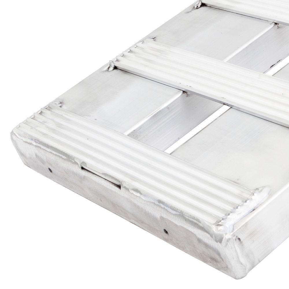 15" W Aluminum Car Trailer Ramps Hook End, Knife Foot- 5,000 lb. Per Axle