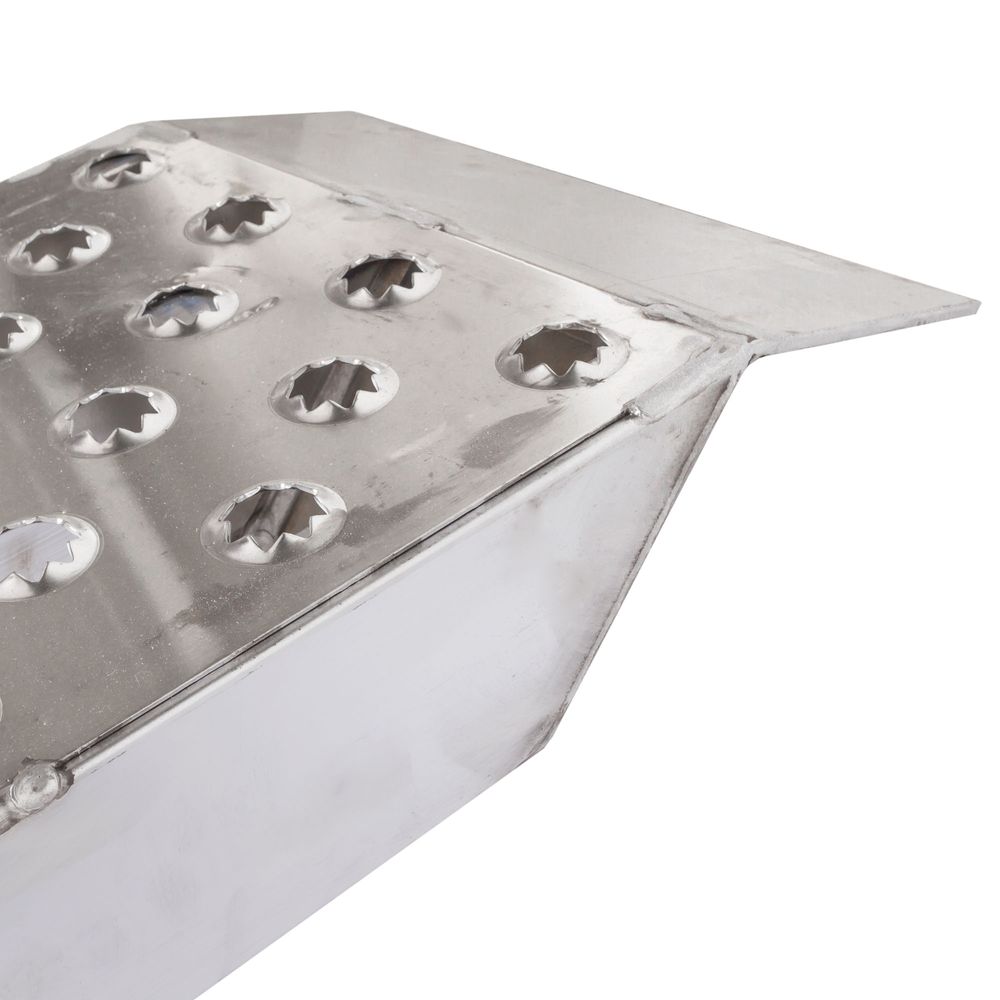 7' 10" L X 15" W EZ Traction Aluminum Car Trailer Ramps, Plate End, Knife Foot - 5,000 lb. Per Axle