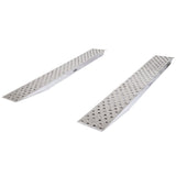 10' L X 16" W EZ Traction Aluminum Car Trailer Ramps, Plate End, Knife Foot - 5,000 lb. Per Axle