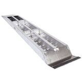 10' L X 16" W EZ Traction Aluminum Car Trailer Ramps, Plate End, Knife Foot - 5,000 lb. Per Axle