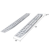16" W Aluminum Car Trailer Ramps, Plate End, Knife Foot - 5,000 lb. Per Axle