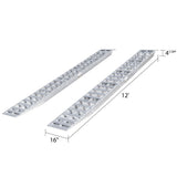 16" W Aluminum Car Trailer Ramps, Plate End, Knife Foot - 5,000 lb. Per Axle