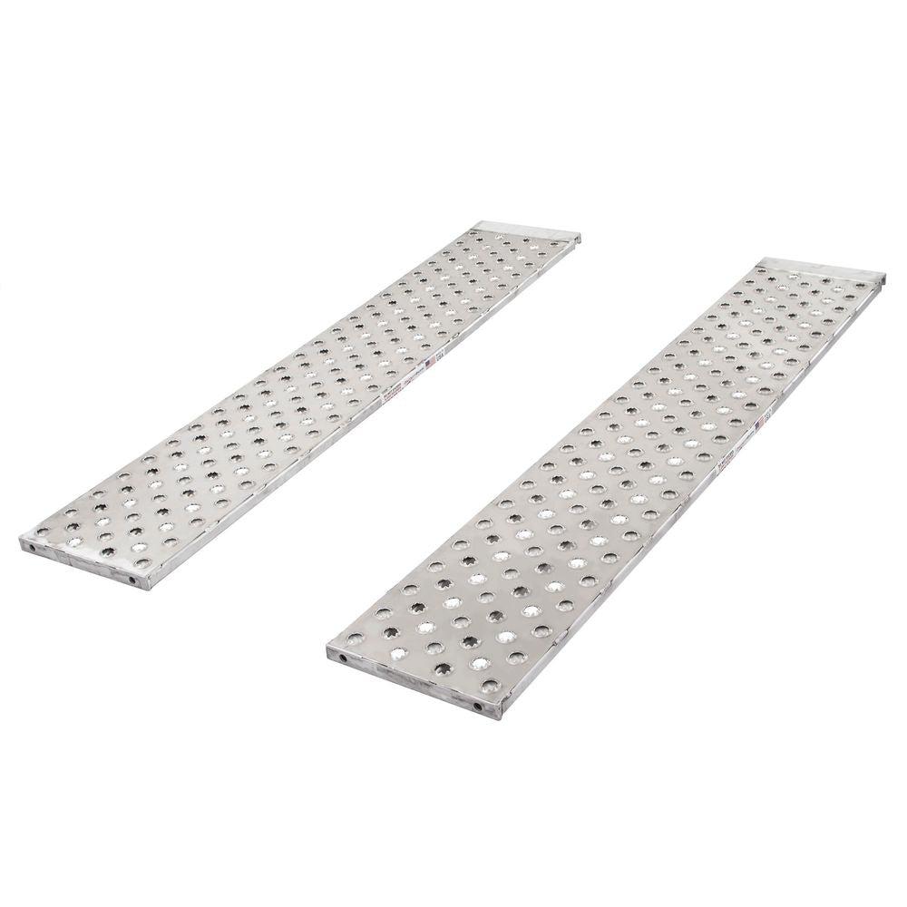 99" L x 18" W Aluminum Roller-End Replacement Trailer Ramps for Car Hauler - 5,000 lb. per Axle