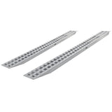 16' L X 18" W Aluminum Car Trailer Ramps, Plate End, Knife Foot - 5,000 lb. Per Axle