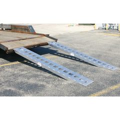 10' L x 20" W Aluminum Car Trailer Ramps, Pin-On End, Knife Foot - 5,000 lb. Per Axle
