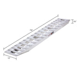 7' 6" L X 15' W Aluminum Car Trailer Ramps, Hook End, Knife Foot - 7,000 lb. Per Axle