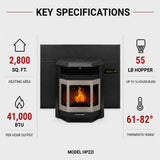 Comfortbilt HP22I Pellet Stove Insert with Stainless Steel Trim