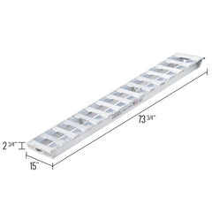 6' L x 15" W Heavy Equipment Ramps, Hook End, Stub Foot - 8,000 lb. per Axle