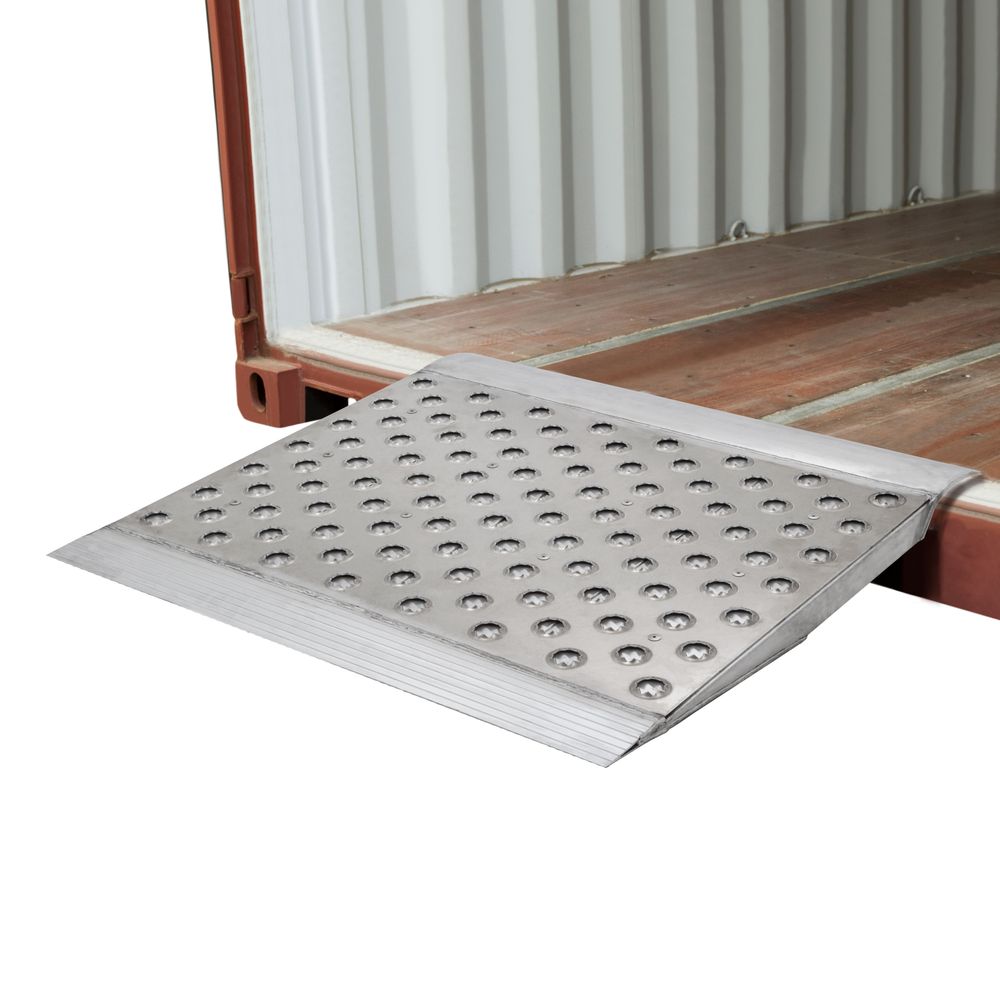 36" x 36" Punch Plate Aluminum Shipping Container Ramps - 8,000 lb. Cap