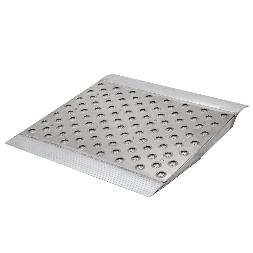 36" x 36" Punch Plate Aluminum Shipping Container Ramps - 8,000 lb. Cap