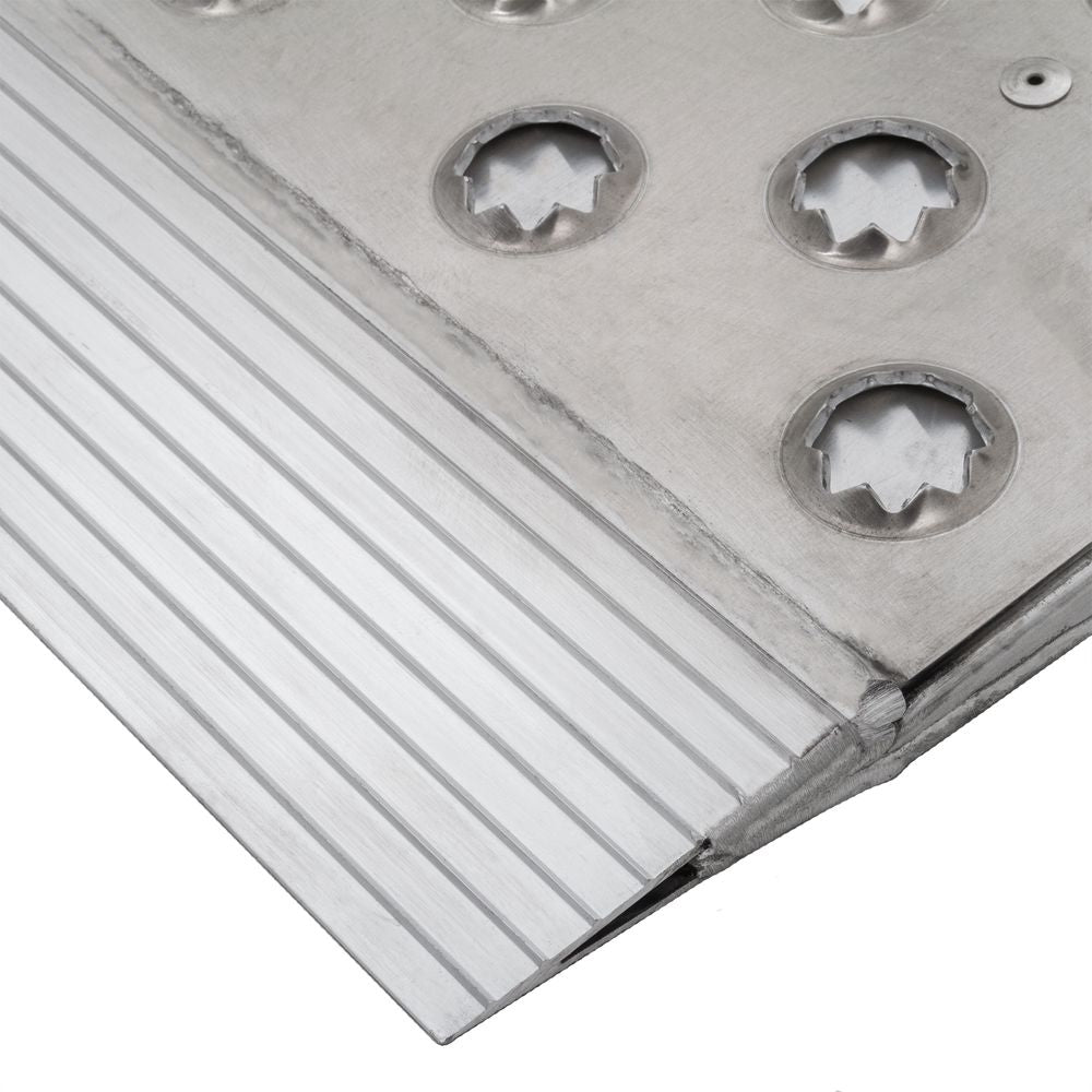 36" x 36" Punch Plate Aluminum Shipping Container Ramps - 8,000 lb. Cap
